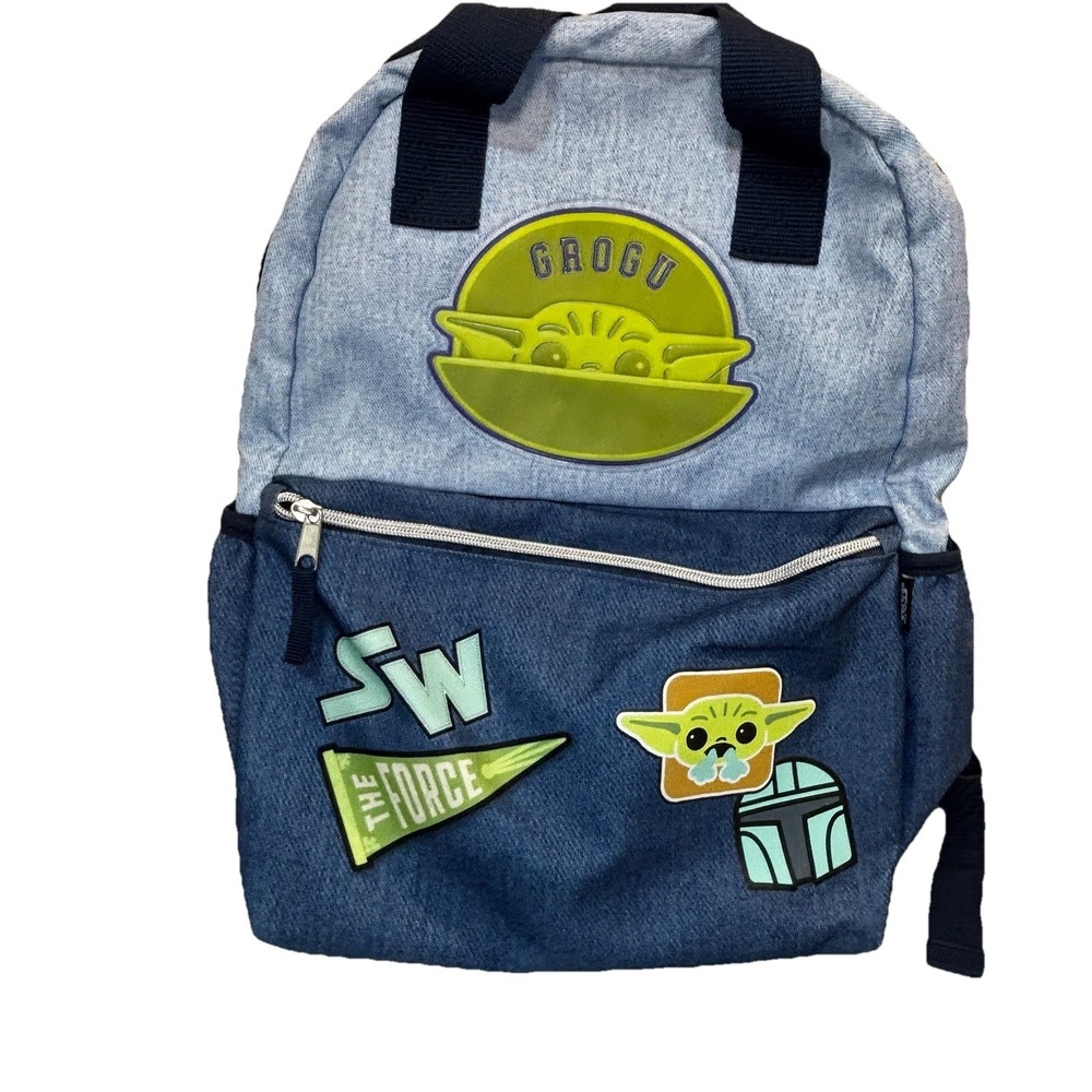 Star Wars‎ The Mandalorian Grogu Baby Yoda 16" Backpack Disney Kids School Blue